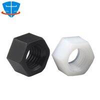 DIN934 M2 M3 M4 M5 M6 M8 M10 M12 M14 M16 M18M20 Black White PA66 Nylon Hex Nut Plastic Insulation Hexagon Nut Cap For Screw Bolt