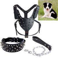 Cool White Dog Collar Spiked Stud สำหรับสุนัขขนาดกลางขนาดเล็ก Spiked Stud Gothic Collar Vesh Leash