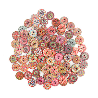 100pcs Retro Wood Buttons Handwork Sewing Scrapbook Clothing Crafts Accessories