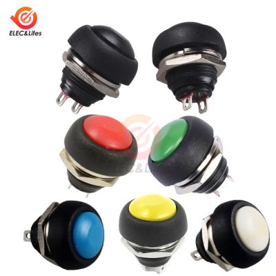 2Pins Mini Momentary Switch 12MM 250V 1A Waterproof Switch PBS 33B On OFF Push Button Switch Reset Non locking pbs 33b