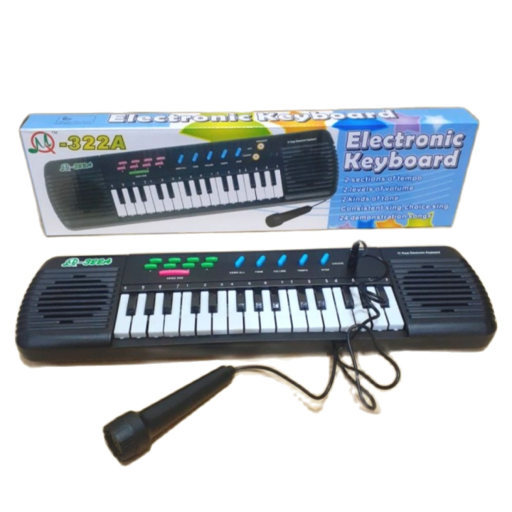 Cod Mainan Anak Piano Keyboard Electric+ Mic Karaoke 322A Lazada