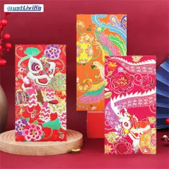 12pcs/Set 2024 New Year Rabbit Lucky Draw Red Envelope Creative Children Chinese  New Year Dragon Year Money Drawing Angpao Gift Bag