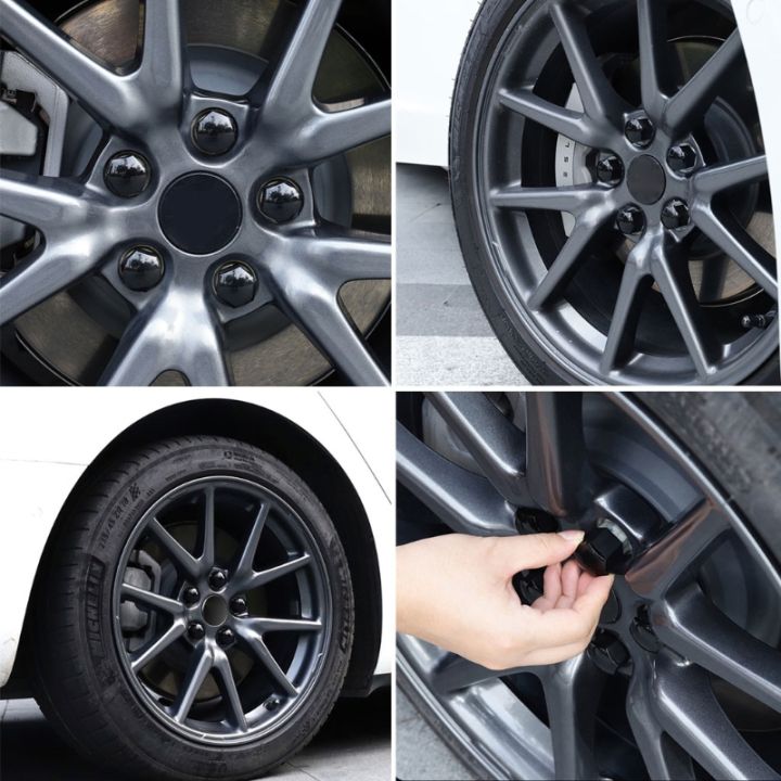 ฝาครอบดุมล้อสำหรับ-tesla-รุ่น3-sx-พร้อม-center-cap-set-amp-wheel-lug-nut-cover-kit-decorations