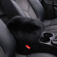 Universal Real Fur Plush Sheepskin Center Console Cover Furry Warm Fluffy Wool Auto Fuzzy Armrest Seat Box Pad for Car