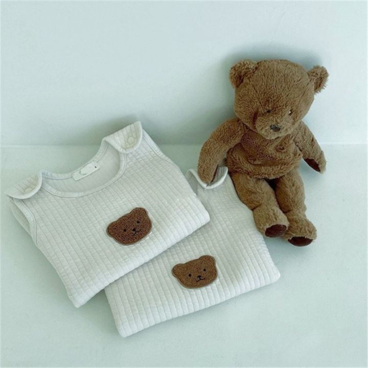2023-spring-new-baby-sleeping-bags-vest-bear-embroidery-soft-cotton-pajamas-jumpsuit-toddler-blanket-sleepers-infant-sleep-sack