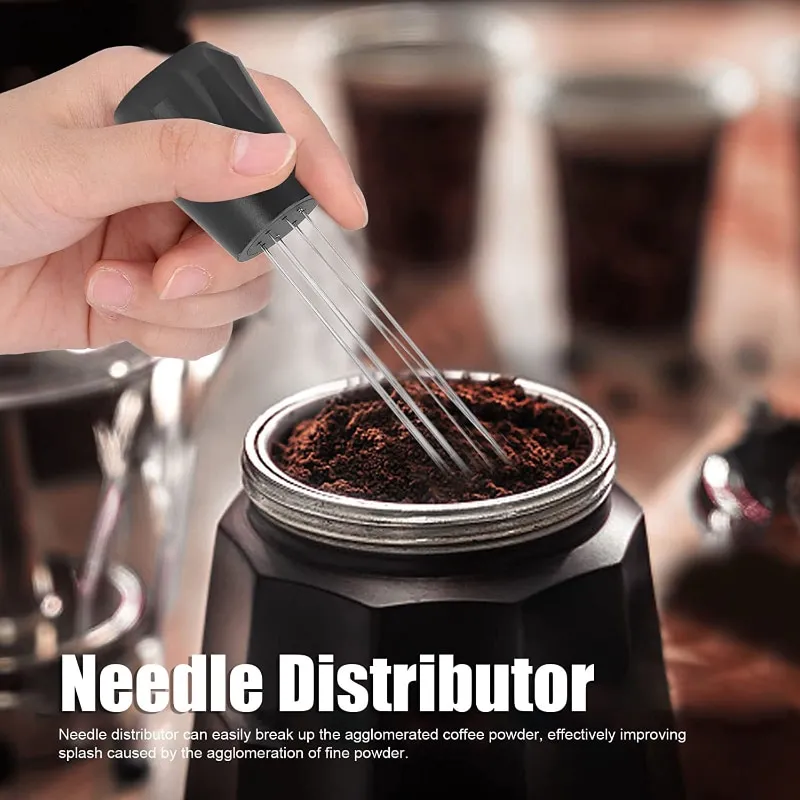 Espresso Coffee Stirrer Needle Stainless Steel Powder Disperser with  Magnetic Holder WDT Distributor Leveler Tool Accessories