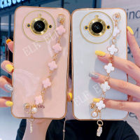 เคสโทรศัพท์ใหม่สำหรับ Realme 11 / Realme 11 Pro / Realme 11 Pro + / Realme 10T 5G เคสนิ่มแฟชั่น TPU Realme11ฝาหลังป้องกันด้วยไฟฟ้า Realme 11 Pro Plus พร้อมสร้อยข้อมือโคลเวอร์