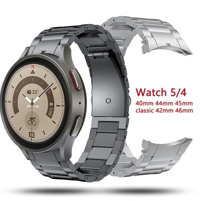 ไม่มีช่องว่างสายนาฬิกาโลหะไทเทเนียมสำหรับนาฬิกา Samsung Galaxy 5 Pro 45Mm 40Mm 44Mm เข็มขัดสายนาฬิกาข้อมือสำหรับ Samsung Watch4คลาสสิก46Mm 42Mm CarterFa