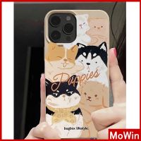 Mowin - เข้ากันได้สำหรับ เคสไอโฟน เคสไอโฟน11 สำหรับ iPhone 14 Pro max เคส iPhone สีเทากากี TPU เคสนิ่ม กันกระแทกป้องกันกล้อง ลูกสุนัขน่ารัก เข้ากันได้ สำหรับ iPhone 13 Pro max 12 Pro Max 11 Pro max xr xs 7Plus 7 8