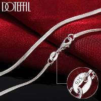 DOTEFFIL 925 Sterling Silver Inch 2mm Flat Snake Chain Necklace For Women Man Fashion Wedding Jewelry