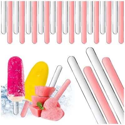 80 Pieces Acrylic Cakesicle Sticks 4.5 Inch Reusable Ice Cream Sticks Ice Cream Sticks