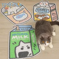 Cat Litter Pad Cartoon Toilet Mat Kitten Litter Box Mat Multi-purpose Mat PVC Feeding Drinking Bowl Placemat Cat Accessories