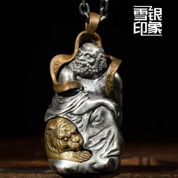 handmade-guanyin-bodhisattva-จี้-s925เงินสเตอร์ลิงผู้ชายและผู้หญิงรุ่นสำหรับความมั่งคั่งป้องกันและจี้ความปลอดภัยไม่จางหายต้นฉบับนำเข้า