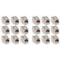 24 Pcs RJ45 Cat7 Cat6A Shielded Zinc Alloy Module Network Jack Connector Adapter 10GB Network