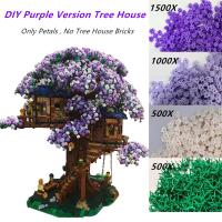 DIY Purple Version Petals Blossom Compatible with 21318 Ideas Model Building Bricks Toys For Christmas (No Tree House Blocks) Building Sets