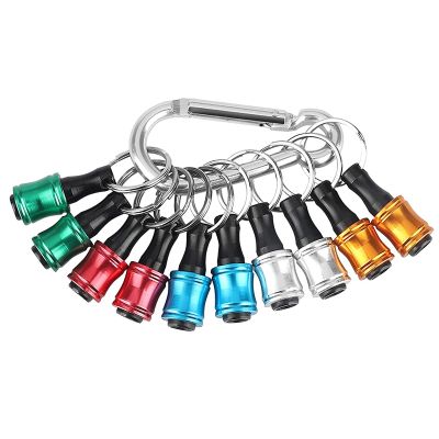 10PCS 1/4Inch Hex Shank Screwdriver Bits Holder Extension Bar Keychain Screw Adapter Drill Change(5 Colors)