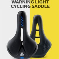 Bicycle Saddle With Lights Road Mountain Bike Cushion For Men Skid proof Soft PU Leather Hollow Breathable Seat Cycling Parts