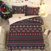 3pcs Hot Christmas Bedding Set Snowflakes Christmas Tree Elk Home Bedding Sets Duvet Cover Warm Bed Sheet Set Ho Decoration