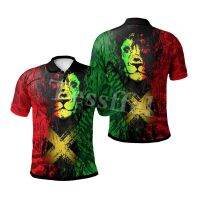 เสื้อโปโล2 Tessffel Jamaica ลาย3D สิงโตฤดูร้อนแฟชั่นเสื้อยืดแขนสั้นหลากสีสไตล์สตรีทแวร์-4