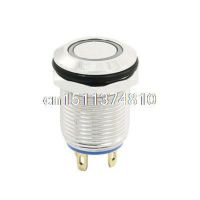 DC 3V Red Indicator Light SPST Momentary Mini Metal Pushbutton Switch