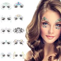 Fashion Masquerade Face Decoration 3D Resin Rhinestones Eyebrow Diamond Sticker Jewel Face Sticker DIY Star Party Makeup Stickers