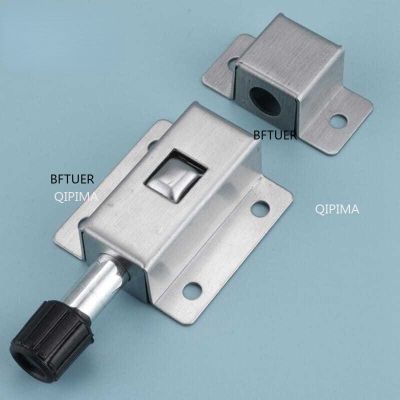 201 Loaded Push Button  Gate Door Lock Trap Stainless Steel Automatic Spring Latch High Quality Door Hardware Locks Metal film resistance