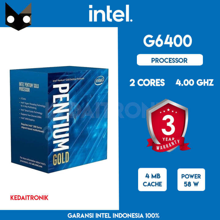 Intel Pentium Gold G6400 Processor - Dual Core Gold G6400 Box | Lazada ...