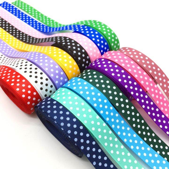 5-yards-10-15-20-25mm-ribbon-wedding-decoration-printing-dots-grosgrain-ribbon-gift-wrapping-hair-bows-diy-christmas-ribbon