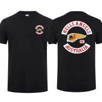 Amazing T เสื้อสองด้านขนาดใหญ่ Hells Angels ออสเตรเลีย Essential Warrior เสื้อยืดผู้ชายเสื้อยืดกราฟิก Streetwear S-3XL