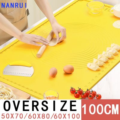 【YF】 Oversize Antibacterial Thickened Silicone Kneading Baking Mat Food Grade Pastry Rolling Non-stick Pan Crepes Pizza