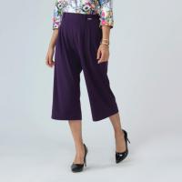 Guy Laroche Color Cozy Pants เกงเกงกีลาโรช ทรง Wide Leg Crop Pants กางเกงสี่ส่วน สีม่วง (GQ33WI)