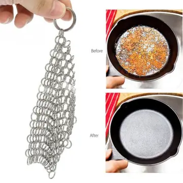 Cast Iron Cleaner, Stainless Steel Chainmail Scrubber, Easy Cleaning For  Pans, Dutch Ovens, Grills Griddle, Stainless Steel Pot Washer Net, Kitchen  Cleaning Brush Pot Net, Ring Net, Pot Washer Net, Dish Cloth