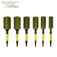 ✐✵△ Barber Salon Wood Handle Boar Bristles Round Brush Professional Hairdressing Hair Brush Hair Round Comb Styling Tools