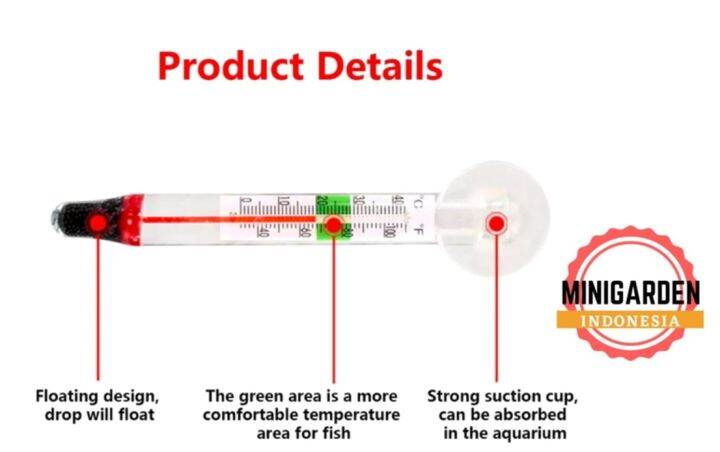 Thermometer Digital Model Kaca Tempel Termometer Aquarium Alat Ukur
