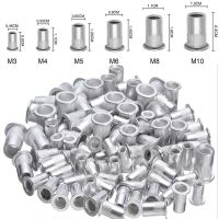 ✧✙ﺴ 20/50/100pcs Aluminum Alloy Rivet Nut Flat Head Threaded Rivet Insert Nutsert Cap Hardware Rivet Nut M3 M4 M5 M6 M8 M10