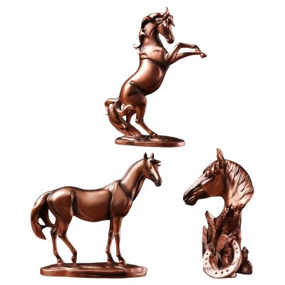 European Style Horse Statue Sculpture Antique Copper for Desktop Home Decor