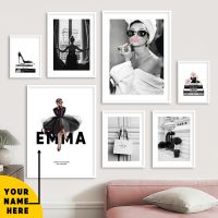 Picture Poster Perfume Women Black White Luxury Decorative Book Home Decoration Custom Name Prints Canvas Painting Wall Art Room Wall Décor