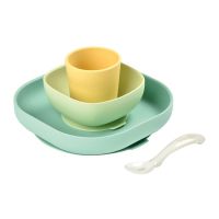 BEABA ชุดเซ็ทรับประทานอาหารซิลิโคน 4 ชิ้น Silicone Meal Set (4 pcs) - Yellow