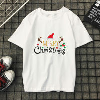 เสื้อยืดผ้าฝ้ายเสื้อยืดผ้าฝ้าย เสื้อยืดคริสต์มาสChristmas Antlers (Plus Size S-2XL) Summer Mens and Women Short-sleeved T-shirt Hip Ho