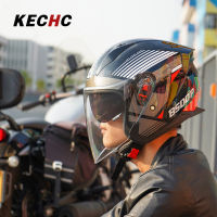 KECHc หมวกกันน็อคครึ่งหมวกกันน็อคสำหรับผู้ชายและผู้หญิงเลนส์สองชั้นน้ำหนักเบาระบายอากาศได้ดีหมวกแข็งสำหรับจักรยานไฟฟ้า