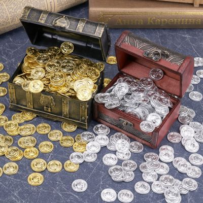【CC】✼  REPLICA 50PCS Plastic Pirate  Coin Kids Birthday Decoration Fake Coins Game Hunt Supplies
