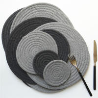 1Pc 18cm Round Cotton Rope Placemat Hand Woven Table Mat Non Slip Disc Bowl Pad Drink Coaster Insulation Pot Holder Kitchen Decor