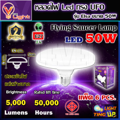 (แพ็ค 6 ชิ้น )หลอดไฟ UFO LED แสงสีขาว Daylight UFO หลอดไฟLED ทรงกลม  มีให้เลือก 60W สว่างมาก ประหยัดไฟ ทนทาน น้ำหนักเบา E27 ขั้วเกลียว