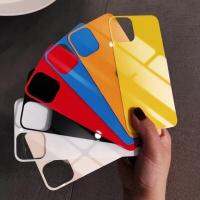 for iPhone 12 Mini 11 Pro Max Colorful Mirror Back Rear Tempered Glass Protector Film