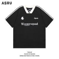 ASRV เสื้อยืดคู่รักสีตัดกันเสื้อยืดแขนสั้นคอปกหลวมผู้ชายและผู้หญิง