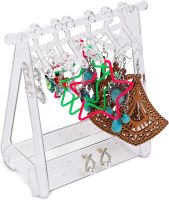 Clear Jewelry Rack With Coat Hanger Girl Birthday Gifts Dressing Table Storage Acrylic Earring Display Stand