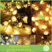 PIEPING 10/20 Bulbs วาเลนไทน์ การตกแต่ง งานแต่งงาน งานสังสรรค์ คริสต์มาส กุหลาบไฟสตริง LED ดอกไม้ โคมไฟนางฟ้า แบตเตอรี่ AA