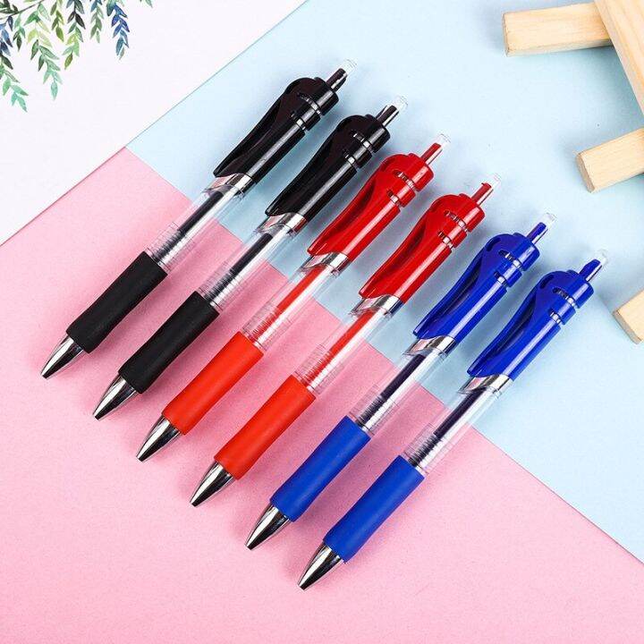 12pcs-set-retractable-ballpoint-pen-large-capacity-0-5mm-gel-pens-black-red-blue-replaceable-refill-school-stationery-supplies-pens