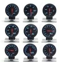 60MM Black Face Tachometer Boost Voltmeter Air Fuel Ratio EGT Gauge Vacuum Water Temp Oil Press Oil Temp Car Gauge for 12V Car