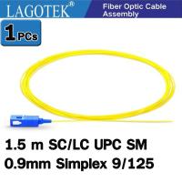 หัวต่อพร้อมสายสำหรับ Splice Fiber Optic  SC/UPC fiber Pigtail Simplex 9/125 Single Mode Fiber Optic Pigtail 0.9mm LSZH Yellow ยาว 1.5m จำนวน 1 เส้น